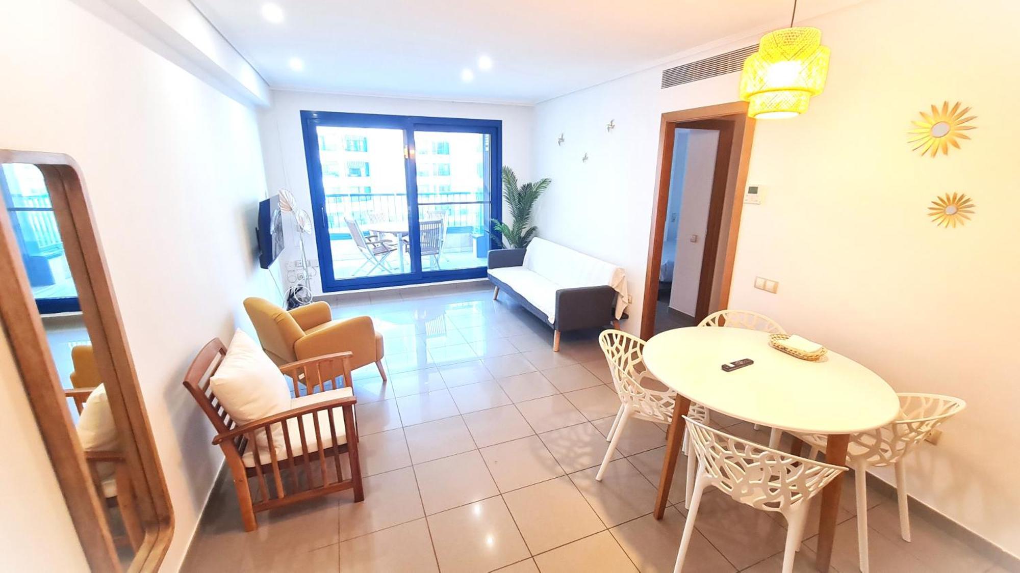 Beach Valencia Luxury D15-9 Apartment With Terrace And Sea Views With Two Rooms Bagian luar foto